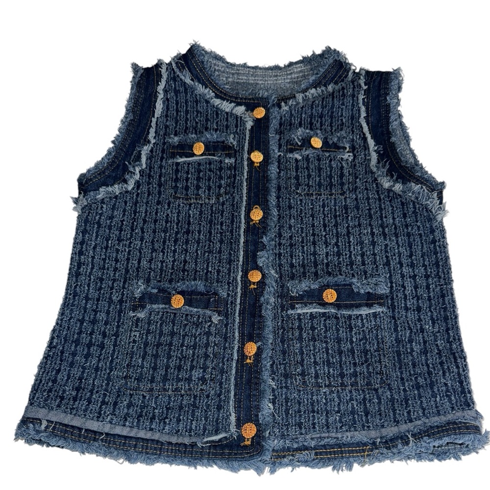 Classy tweed denim vest
